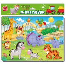 Мягкий беби пазл магнитный Зоопарк, Vladi Toys, 24 эл.