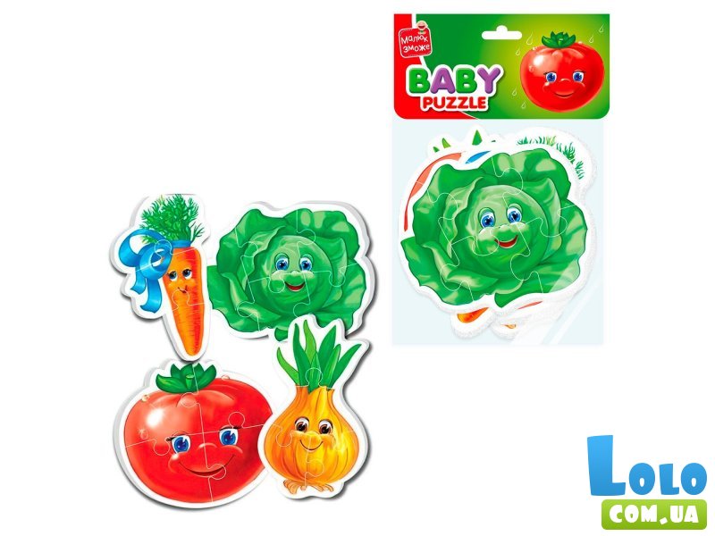 Беби пазлы Овощи, Vladi Toys, 16 эл.