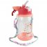 Бутылка для воды с трубочкой детская Зайчик (розовая), 600 мл