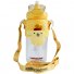 Бутылка для воды с трубочкой Pompom Purin с наклейками (желтая), 600 мл