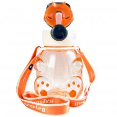 Бутылка для воды с трубочкой детская Бейсбол (оранжевая), 750 мл