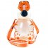Бутылка для воды с трубочкой детская Бейсбол (оранжевая), 750 мл
