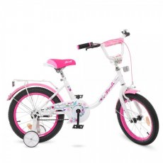 Велосипед двухколесный Flower White/Pink, Profi, 16" (розовый с белым)
