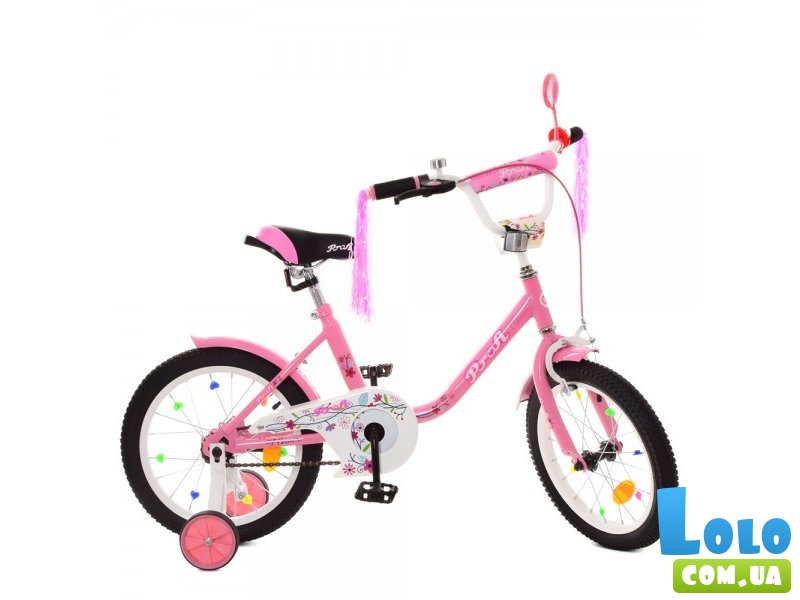 Велосипед двухколесный Flower Pink, Profi, 18" (розовый)
