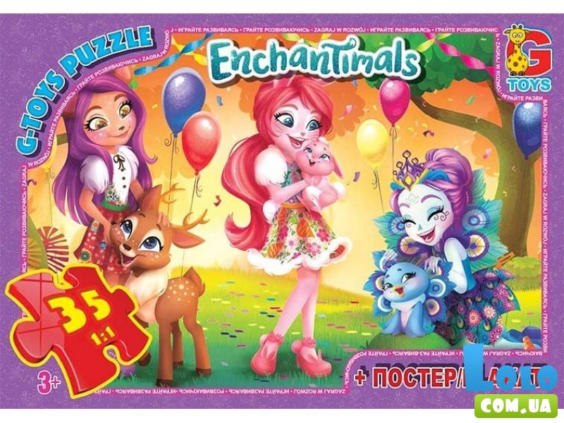 Пазл Enchantimals, G-Toys, 35 эл.