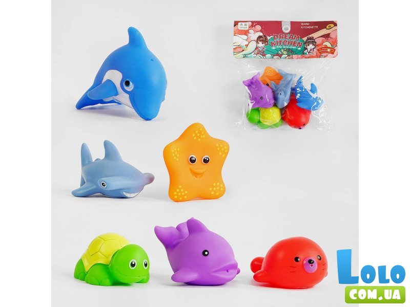 Игрушки-пищалки Морские жители для купания (6 шт.)