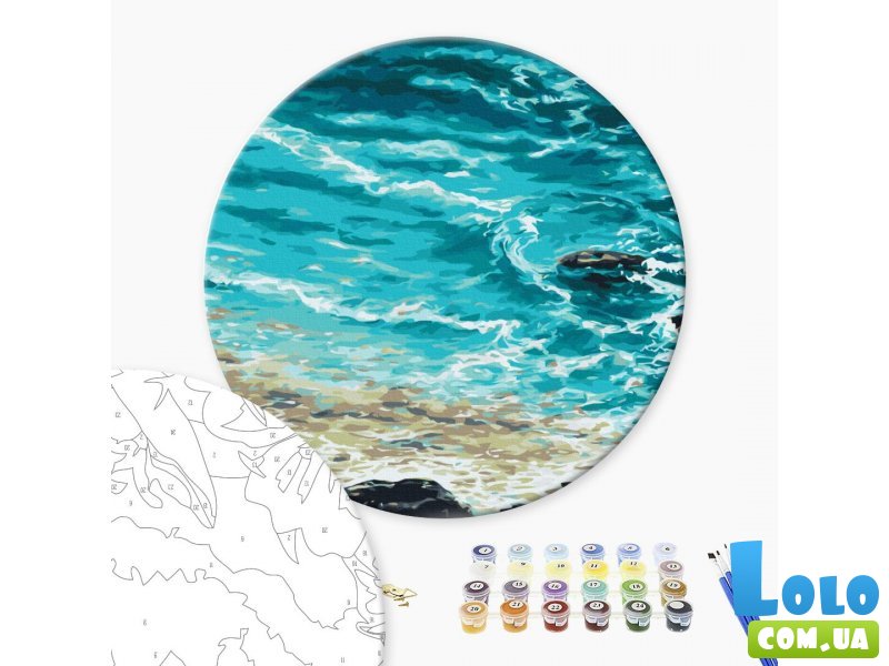 Картина по номерам круглая Океан, Brushme (40 см)