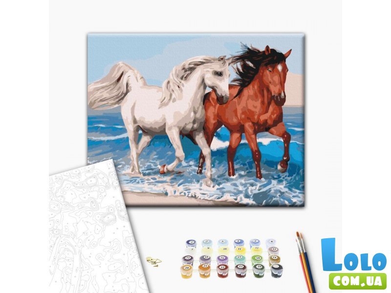 Картина по номерам Лошади на побережье, Brushme (40х50 см)