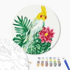 Картина по номерам круглая Тропический попугай, Brushme (30 см)