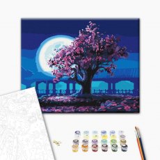 Картина по номерам Сакура в лунном сиянии, Brushme (40х50 см)