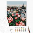 Картина по номерам Пионы с видом на Париж, Brushme (40х50 см)