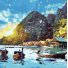 Картина по номерам Лодки на реке, Strateg (40х40 см)