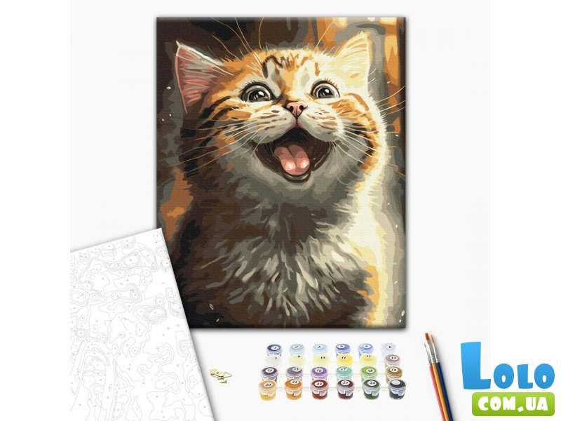 Картина по номерам Вдохновенный котик ©Марианна Пащук, Brushme (40х50 см)