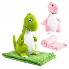 Мягкая игрушка Динозаврик с пледом, 50 см (в ассортименте)