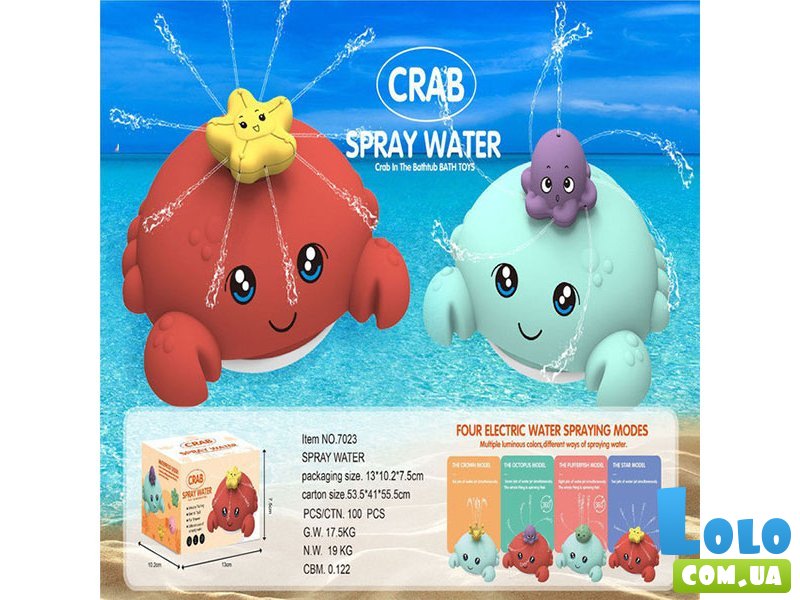 Игрушка для ванной Краб (в ассортименте)