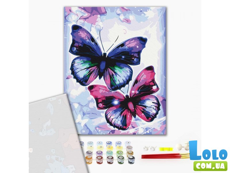 Премиум картина по номерам Блестящие бабочки, Brushme (40х50 см)