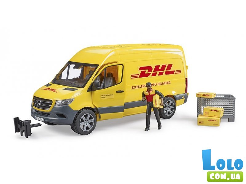 Машина Mercedes Sprinter курьер DHL с фигуркой, Bruder