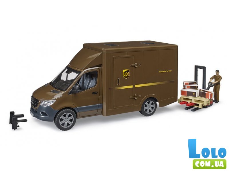 Машина Mercedes Sprinter курьерской службы UPS с фигуркой, Bruder