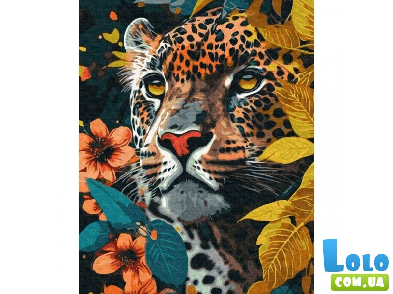 Картина по номерам Опасный хищник с красками металлик extra, Идейка (40х50 см)