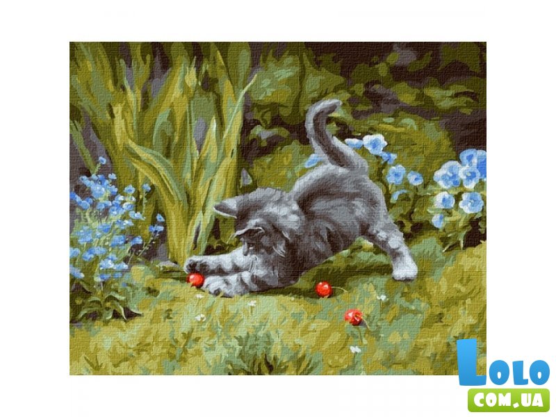 Картина по номерам Игривый котенок, Идейка (40х50 см)
