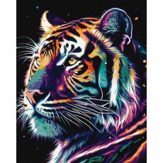 Картина по номерам Фантастический тигр с красками металлик extra, Идейка (40х50 см)
