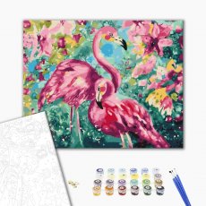 Картина по номерам Цветочный фламинго, Brushme (40х50 см)