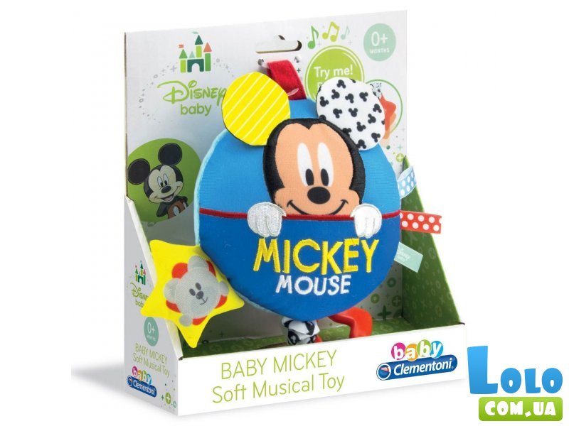 Музыкальная игрушка на кроватку Baby Mickey, серия Disney Baby, Clementoni