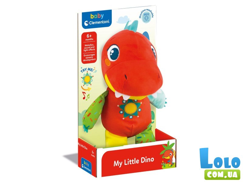 Мягкая музыкальная игрушка My Little Dinosaur, Clementoni, 27,5 см