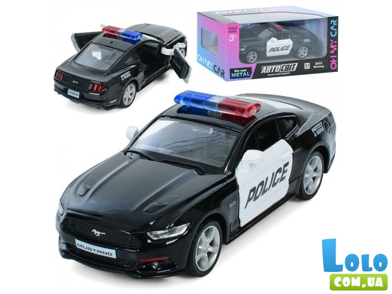 Машина металлическая Ford Mustang Полиция, АвтоСвіт