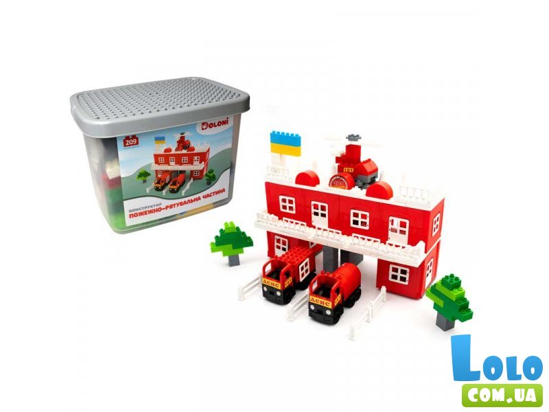 Конструктор Пожарно-спасательная часть, Doloni Toys (013888/35), 209 дет.