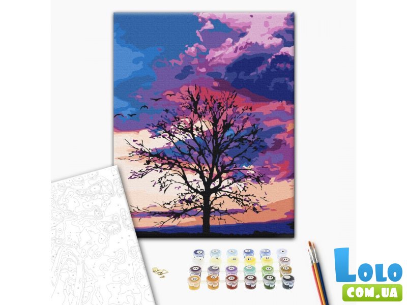 Картина по номерам Осень на фоне пурпурного неба, Brushme (40х50 см)