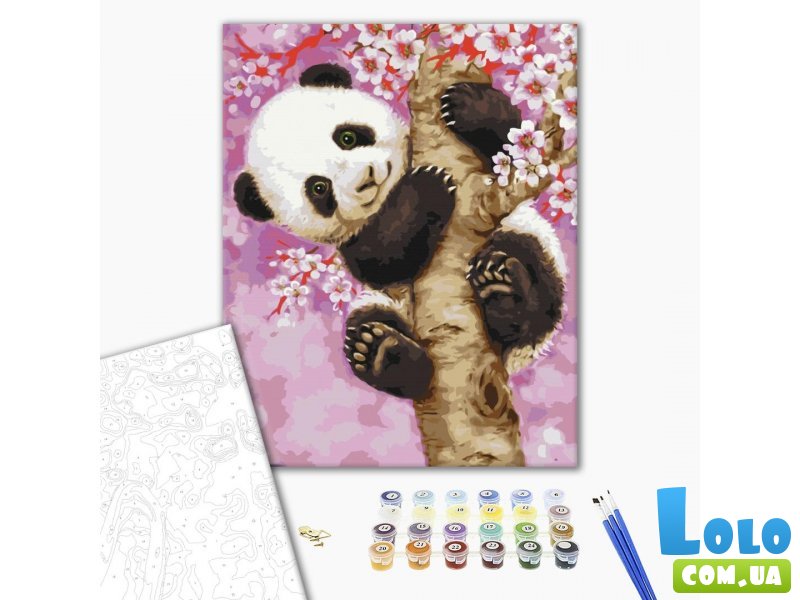 Картина по номерам Панда на сакуре, Brushme (40х50 см)