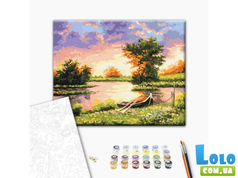 Картина по номерам Запад на озере, Brushme (40х50 см)