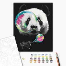 Картина по номерам Панда с пузырьком, Brushme (40х50 см)