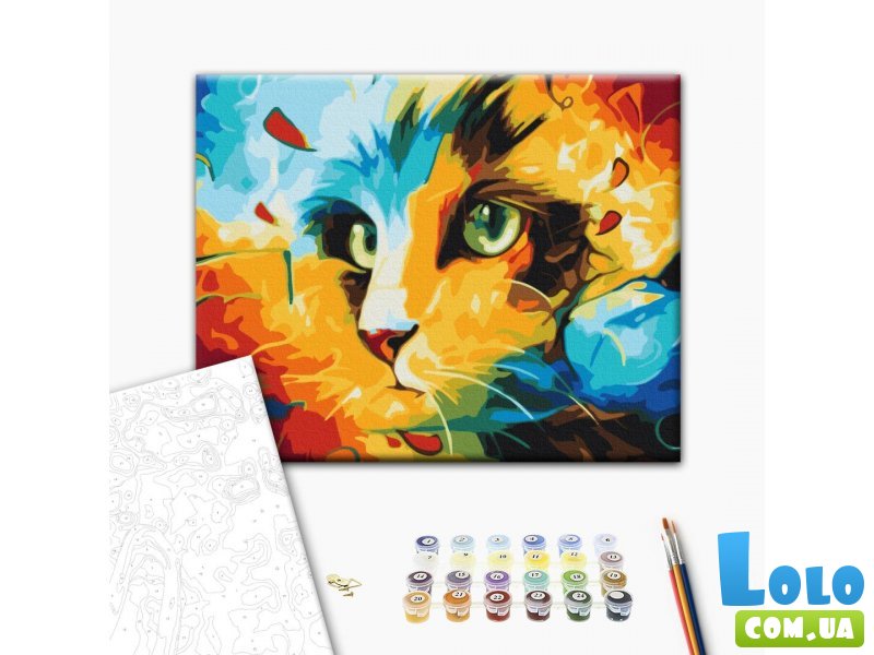 Картина по номерам Кот в ярких красках, Brushme (40х50 см)