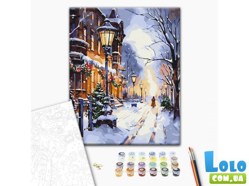 Картина по номерам Сияние фонарей зимой, Brushme (40х50 см)