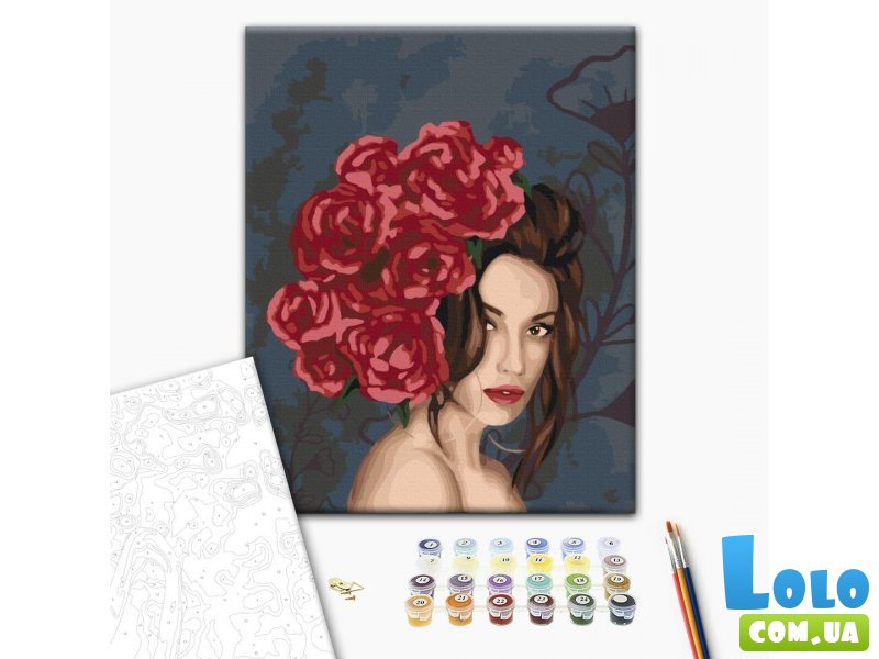 Картина по номерам Леди в розах, Brushme (40х50 см)