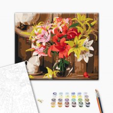 Картина по номерам Красочный букет лилий, Brushme (30х40 см)