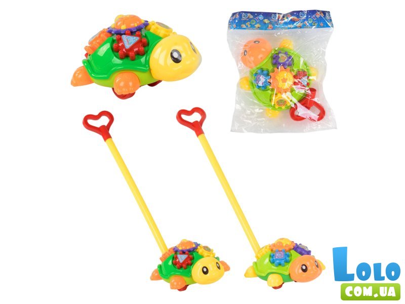 Каталка на палочке Черепашка (в ассортименте)