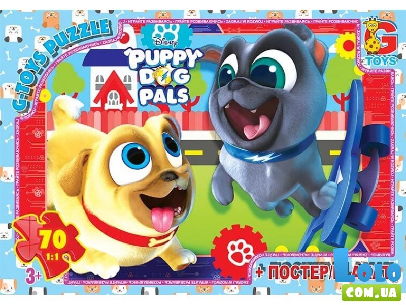 Пазлы Веселые мопсы, G-Toys, 70 эл.