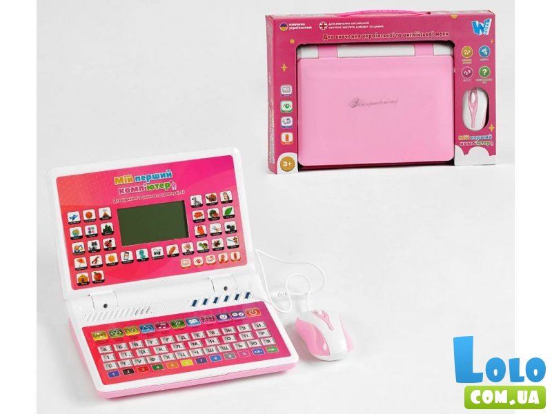 Интерактивный Учебный компьютер, WToys (укр., анг.) (розовый)