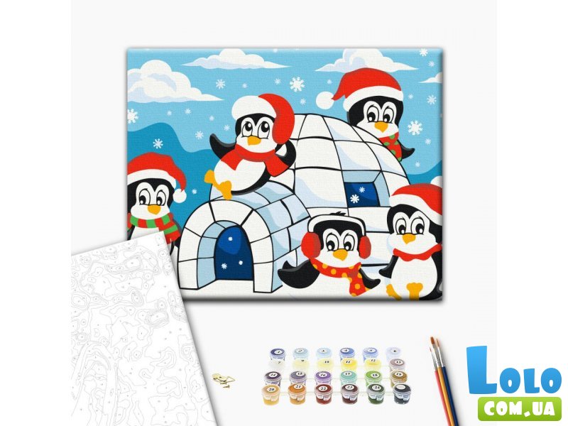 Картина по номерам Домик пингвинов, Brushme (30х40 см)