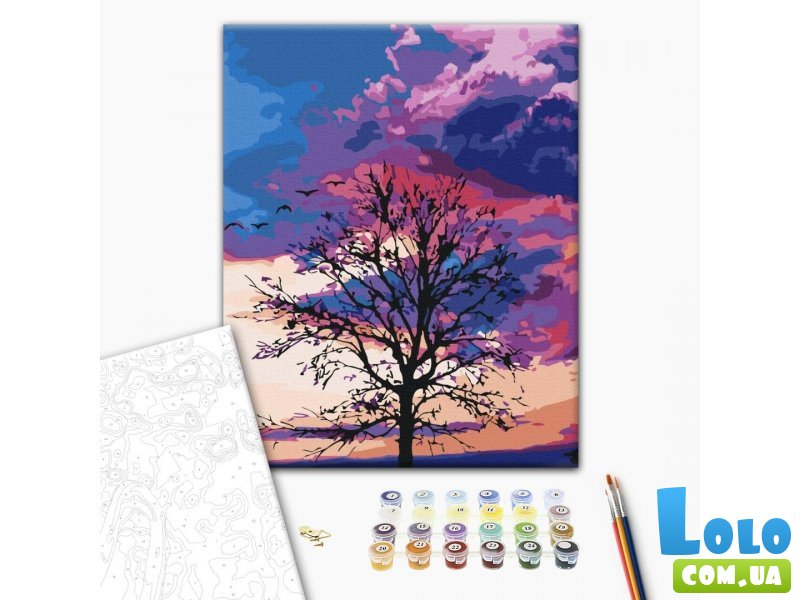 Картина по номерам Осень на фоне пурпурного неба, Brushme (30х40 см)