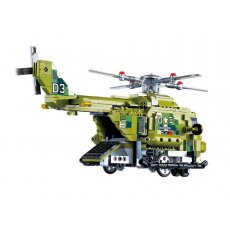 Конструктор Военный вертолет на радиоуправлении, Wise Block (EU389802), 676 дет.