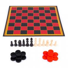 Набор из трех настольных игр Шахматы, шашки и крестики-нолики, Spin Master