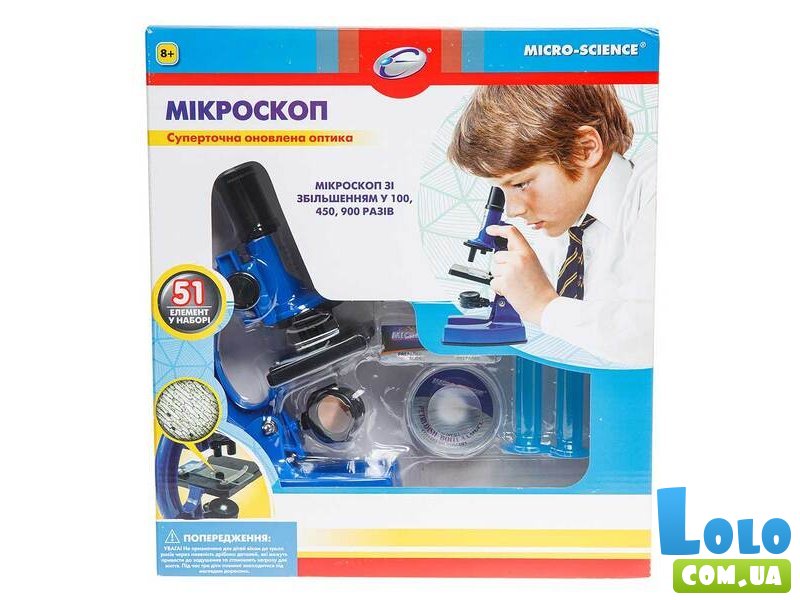 Микроскоп синий, Eastcolight (увеличение до 900 раз)