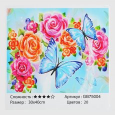 Алмазная мозаика Бабочки на цветах, TK Group (30х40 см)