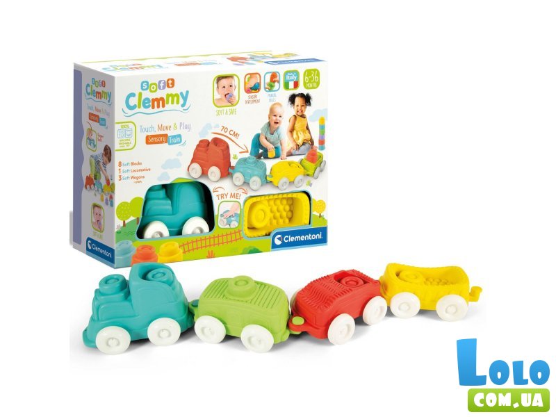 Игровой набор с конструктором Sensory Train, Clementoni