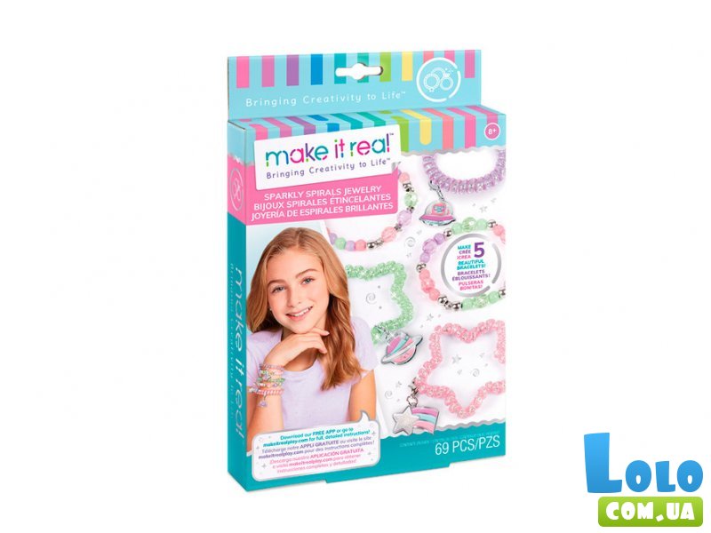 Набор для создания шарм-браслетов Сверкающие спиральки, Make it Real