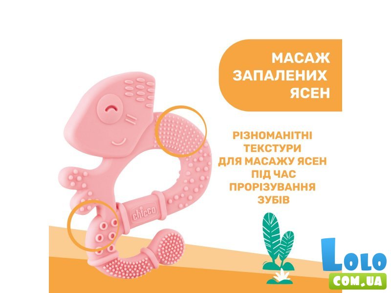 Прорезыватель для зубок Игуана, Chicco (розовый)